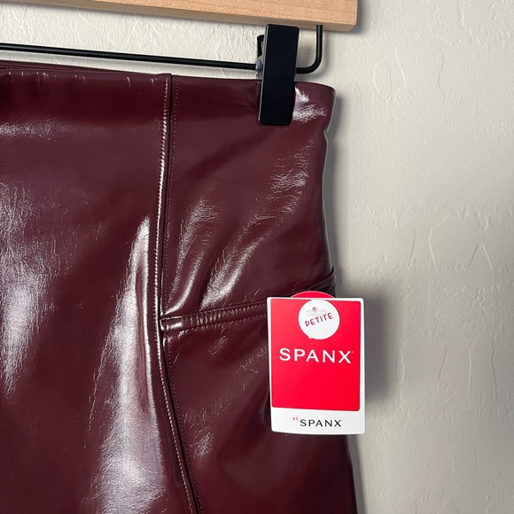 NWT Spanx patent leather high rise pants ruby red Medium - Picture 10 of 13